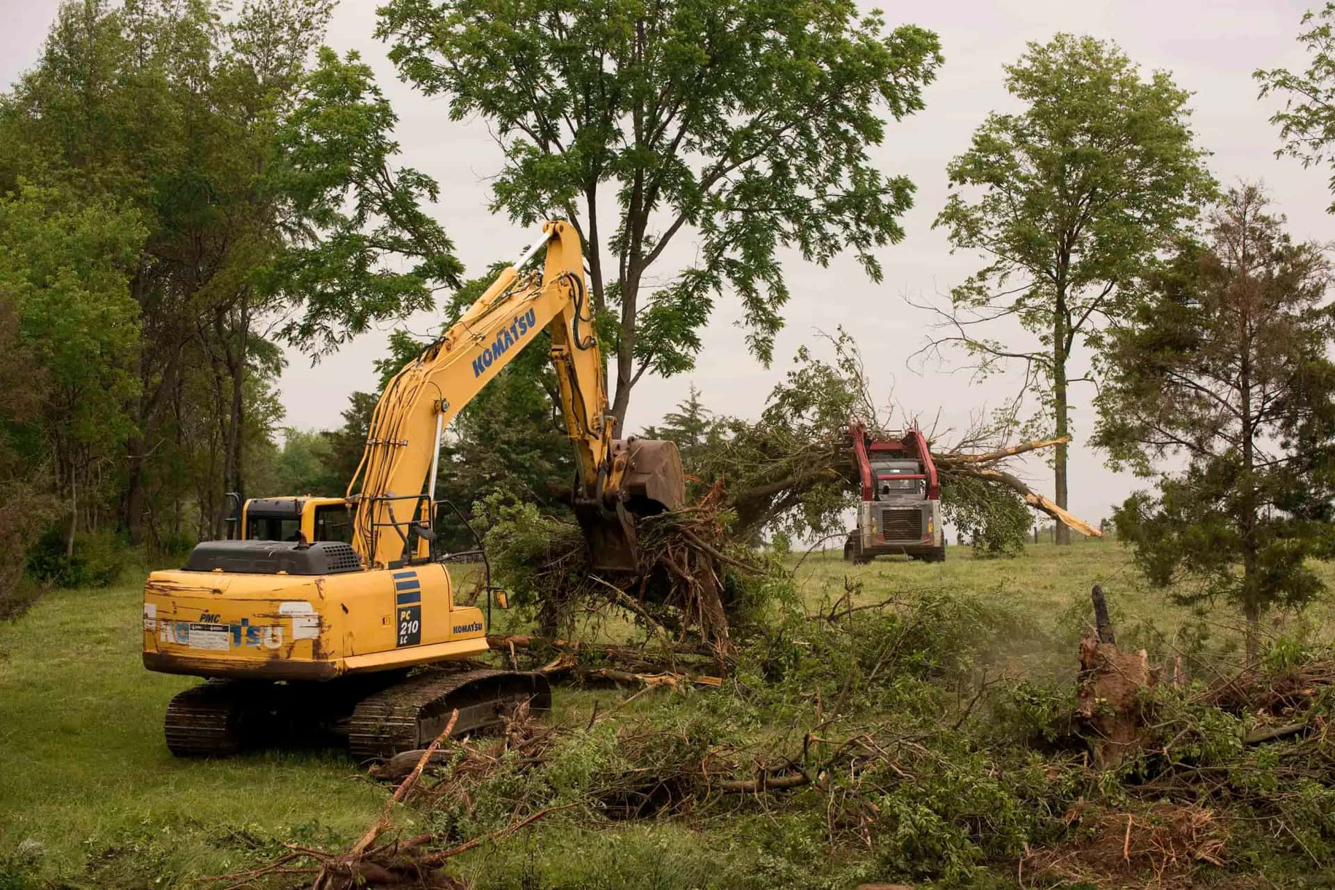 Professional roadway maintenance service in Illinois using heavy machinery